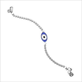 Diamanté Evil Eye Charm Bracelet in Sterling Silver