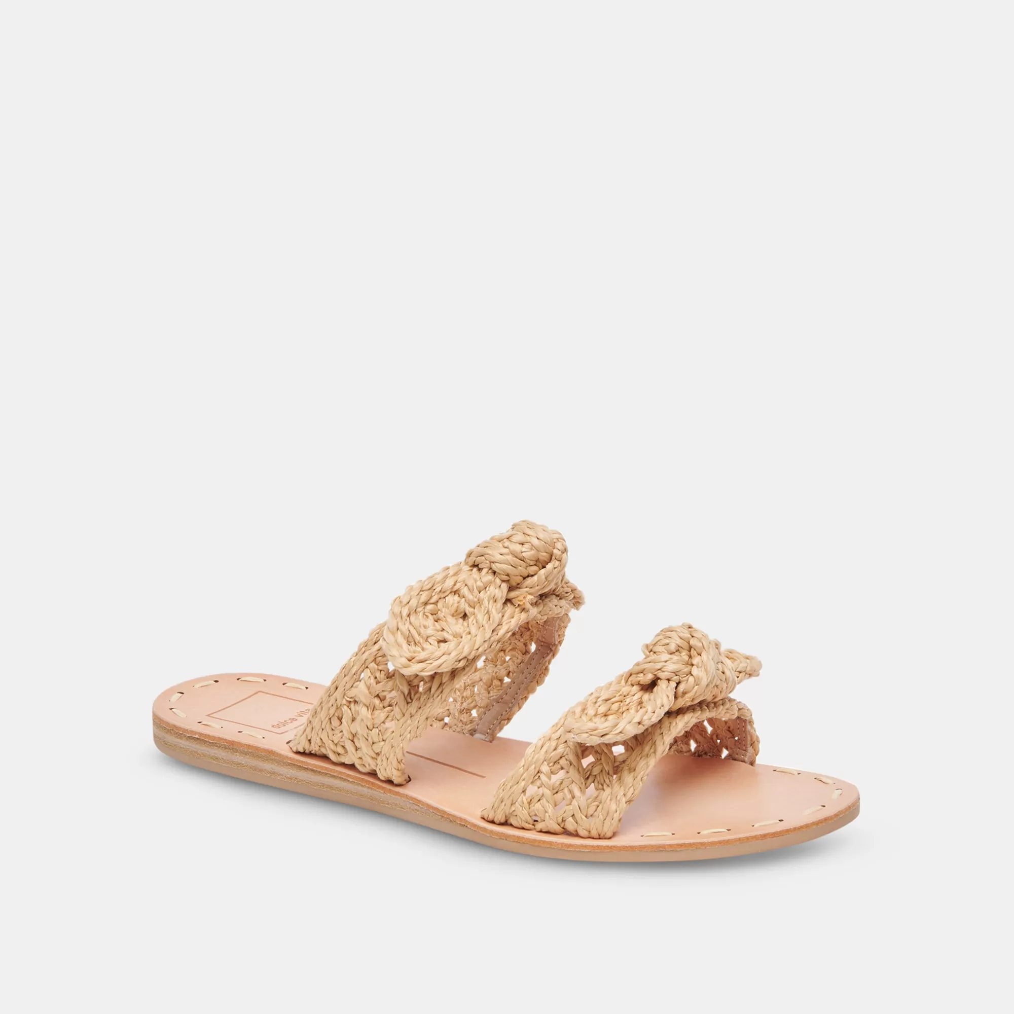 DINAH WIDE SANDALS LT NATURAL RAFFIA