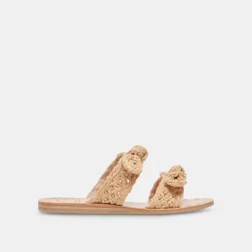 DINAH WIDE SANDALS LT NATURAL RAFFIA