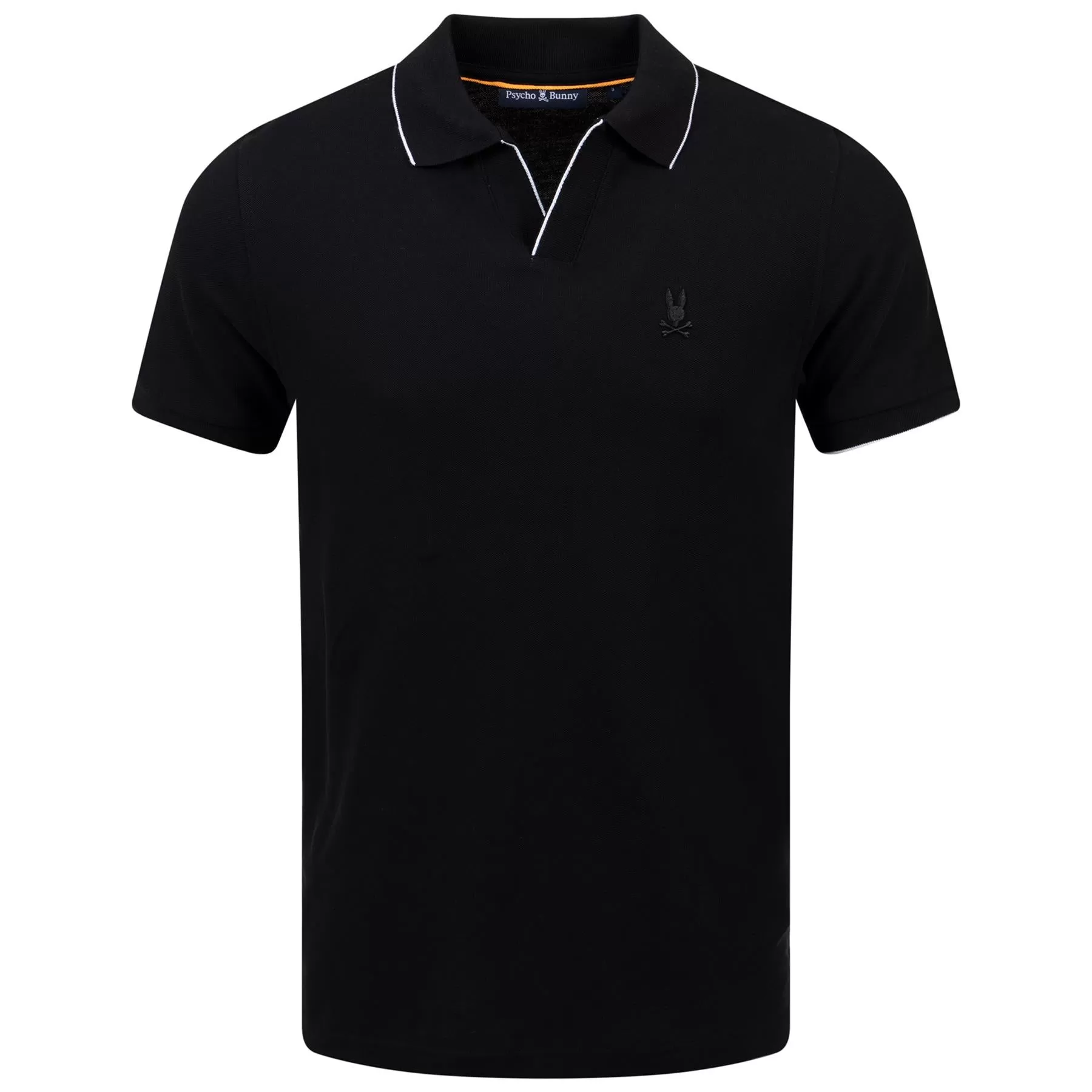 East Hills Johnny Collar Jacquard Polo Black - SS24