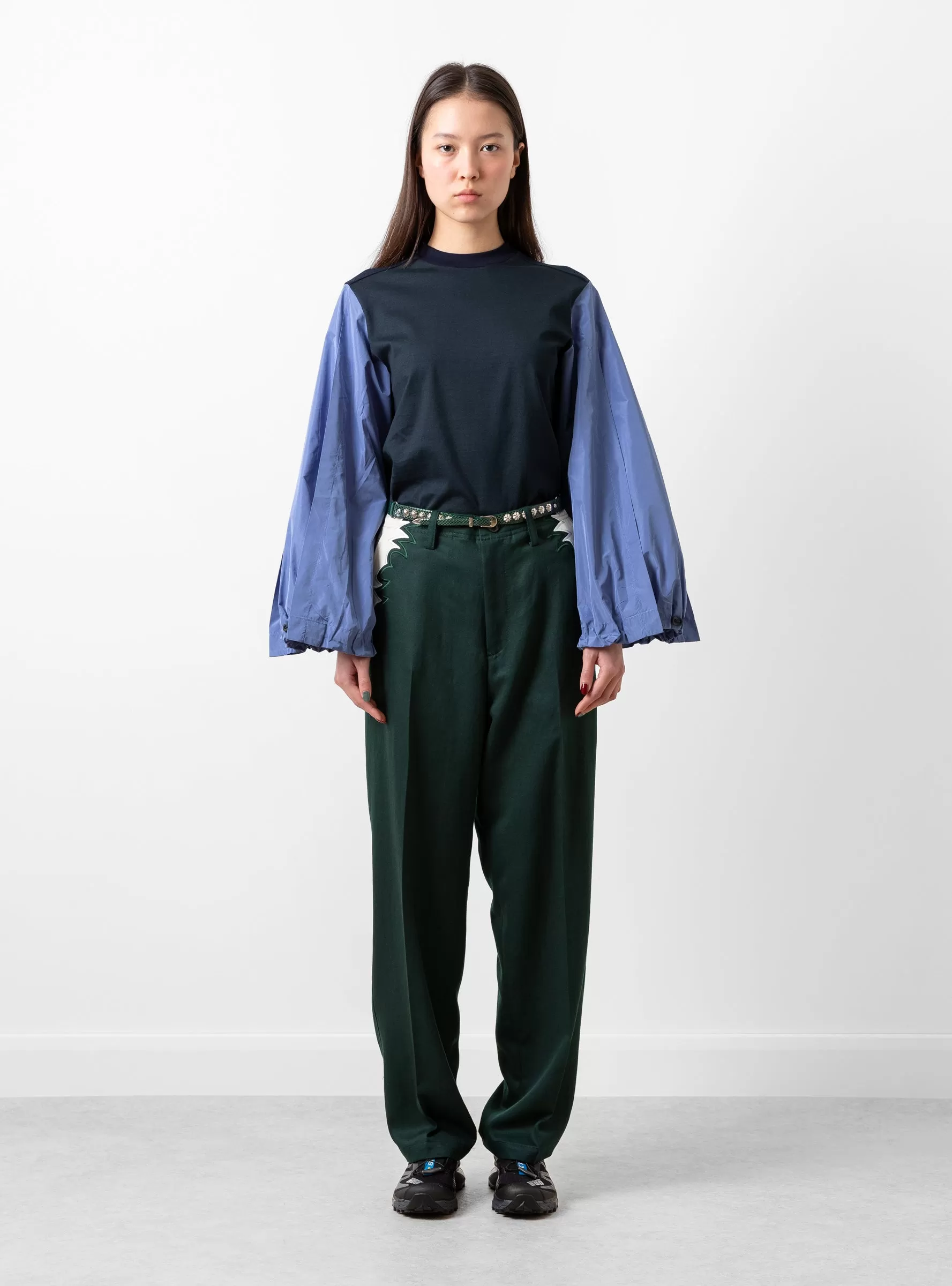 Embroidery Western Trousers Green