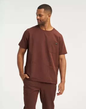 Essential Crewneck Scrub Top - Cocoa