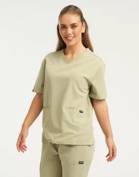 Essential V Neck Scrub Top - Matcha