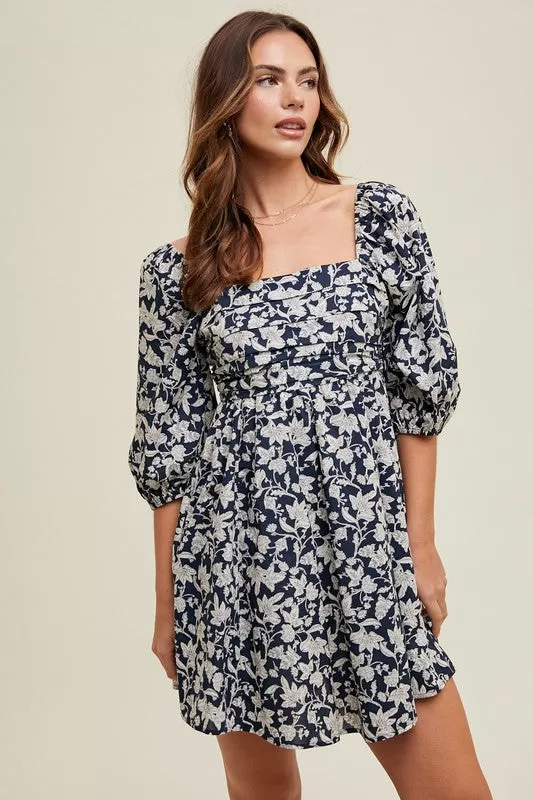 Faye Floral Ruched Mini Dress