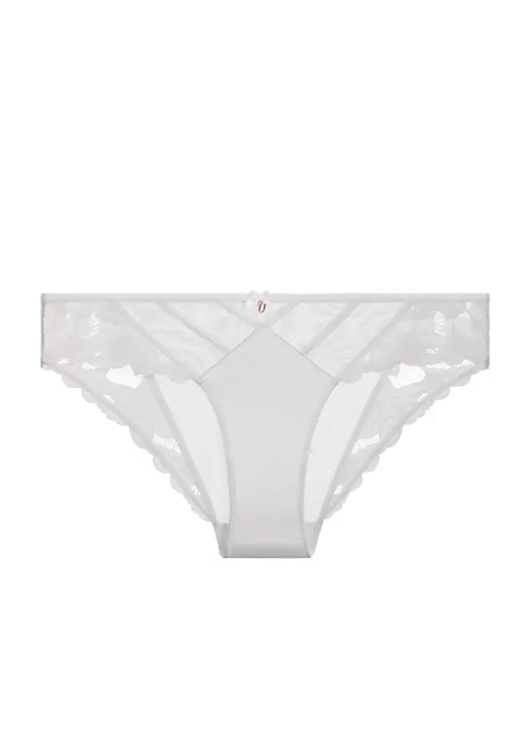 FLORA Seductive Floral White Lace Brief Panties