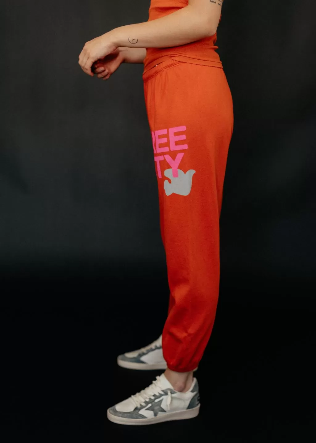 FREECITY Large Sweatpant in Orange Plant