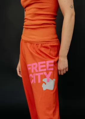 FREECITY Large Sweatpant in Orange Plant