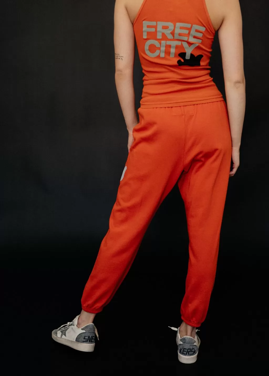 FREECITY Large Sweatpant in Orange Plant