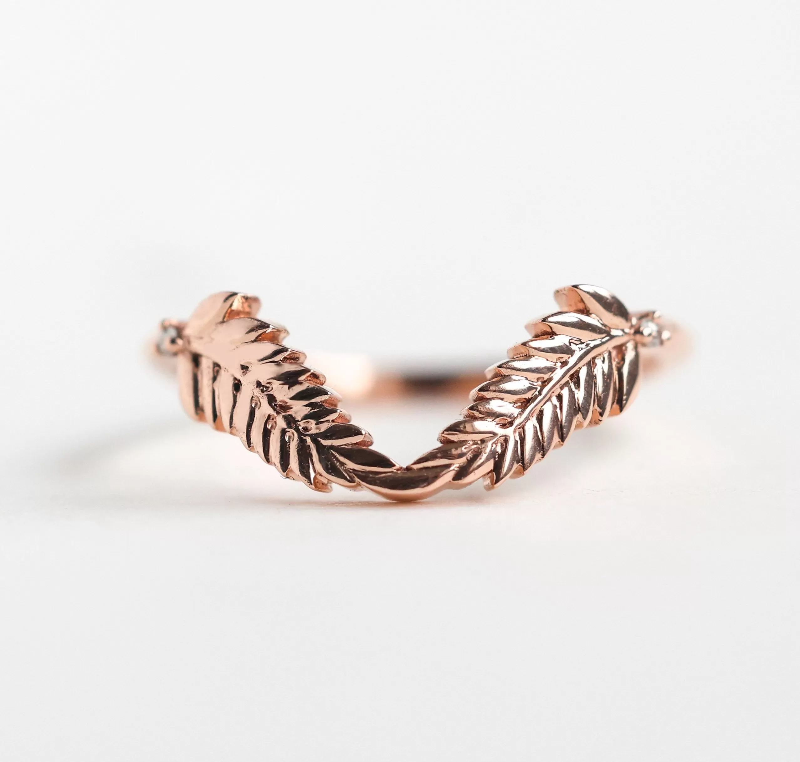 Gold Leaf Ring Nesting Band