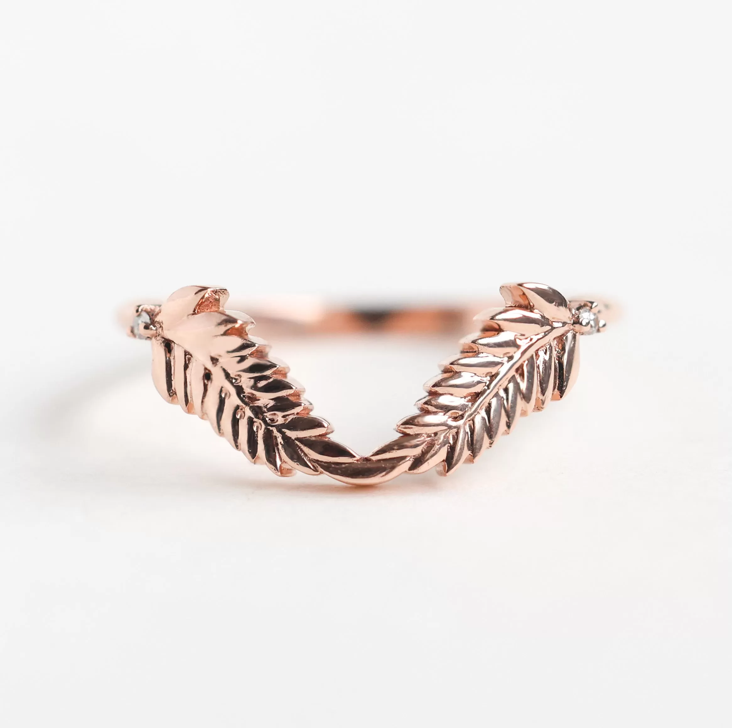 Gold Leaf Ring Nesting Band