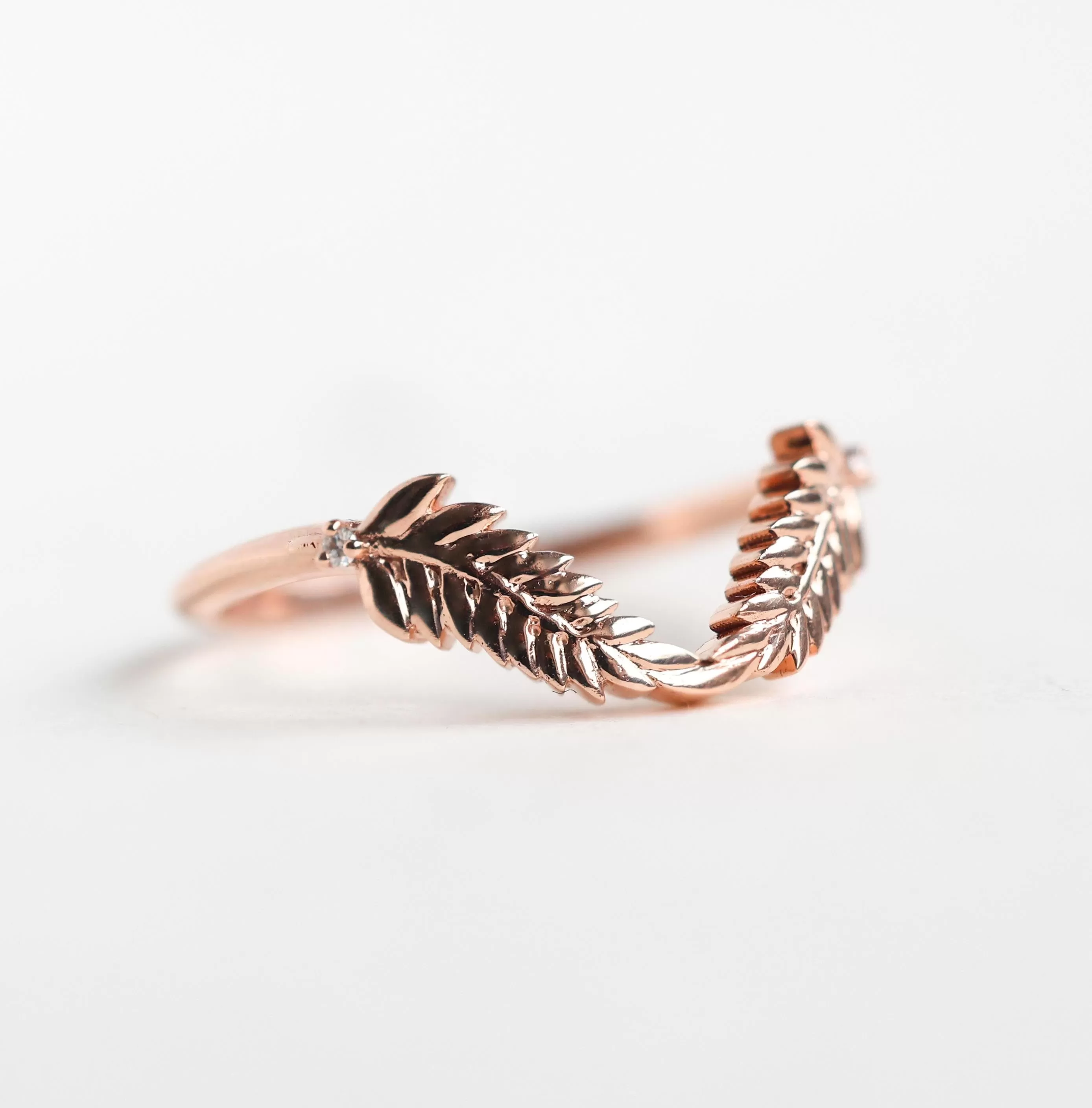 Gold Leaf Ring Nesting Band