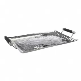 Hammered Stainless Steel Rectangle Tray 20x13