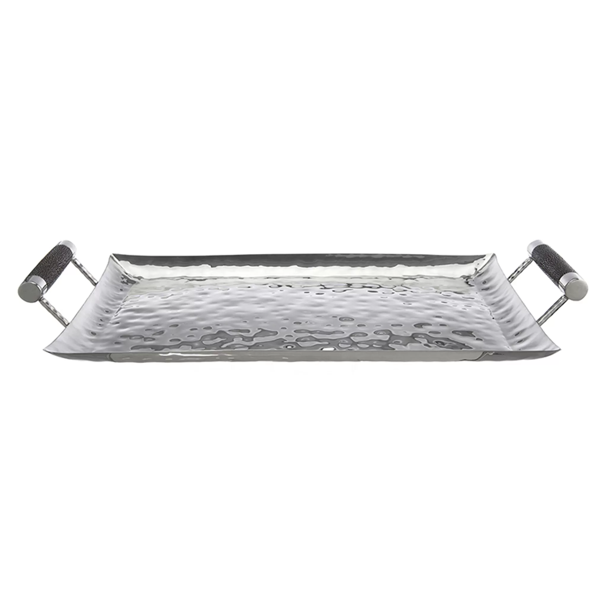 Hammered Stainless Steel Rectangle Tray 20x13