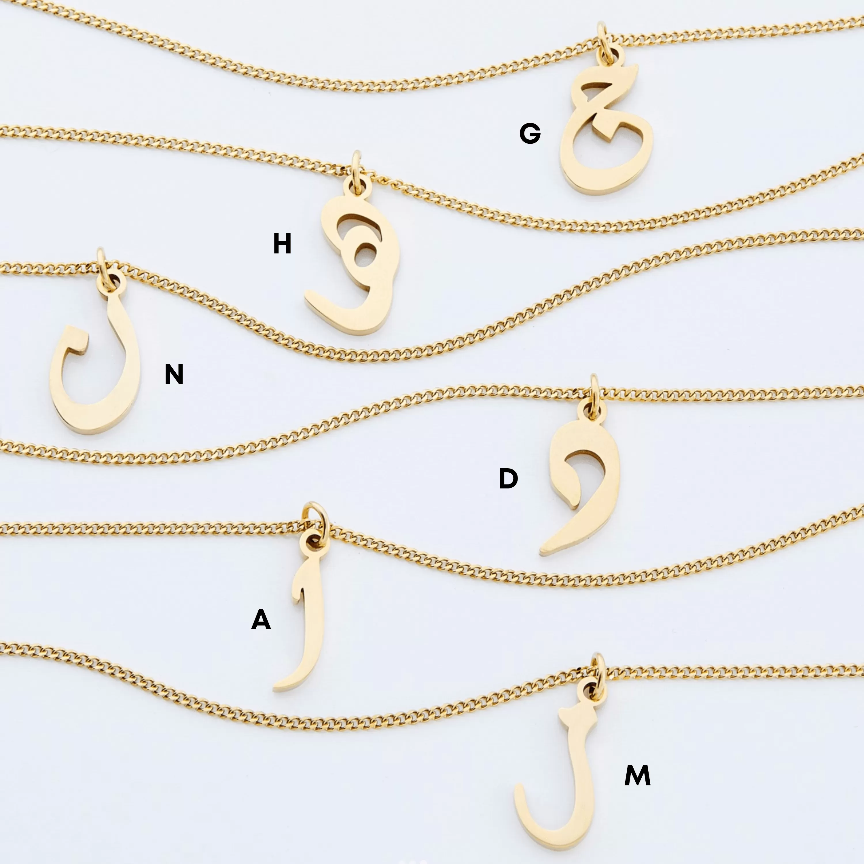 Hanging Arabic Letter Necklace | Women