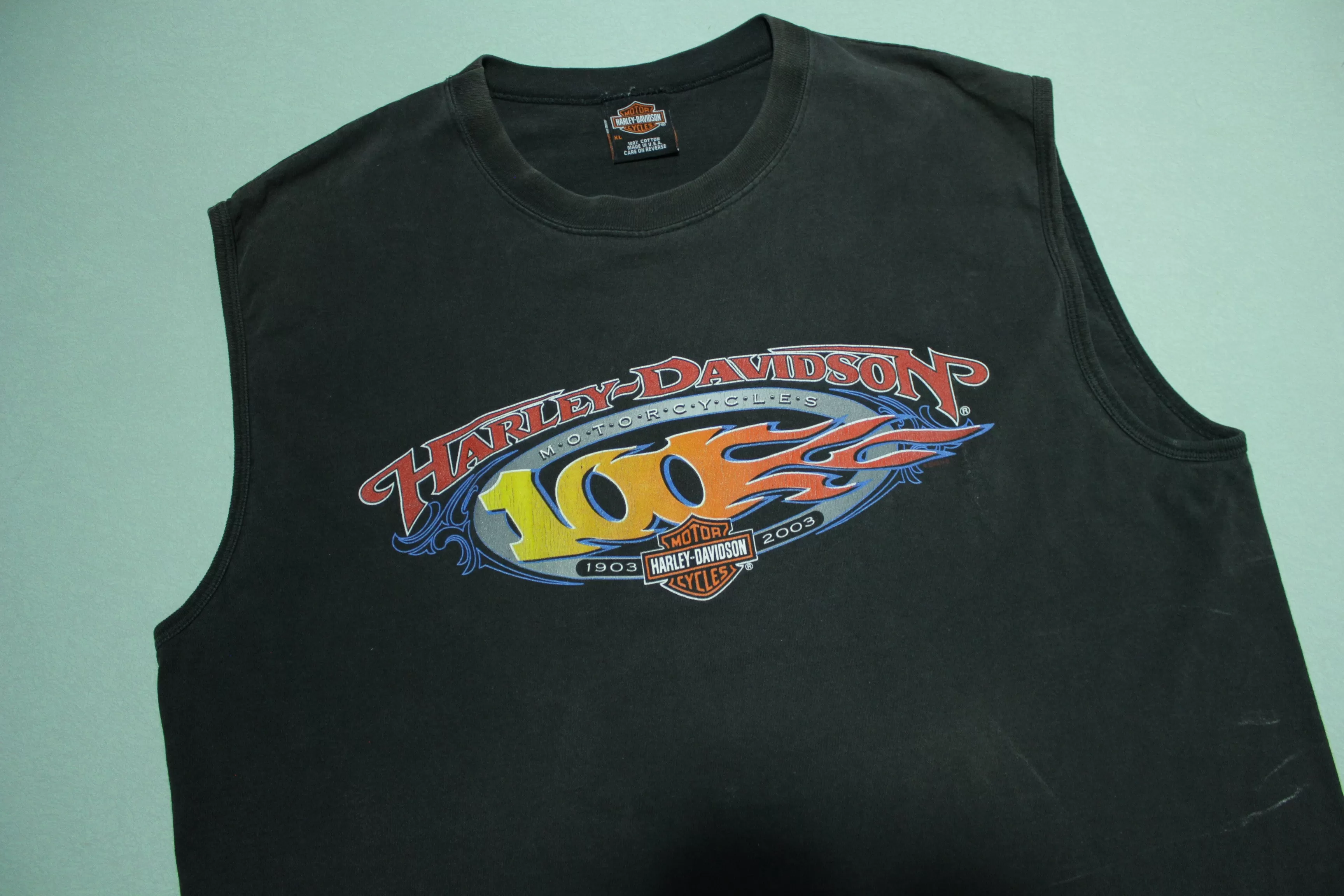 Harley Davidson Motorcycles 100 Year 2003 Battlefield Gettysburg PA Muscle T-Shirt