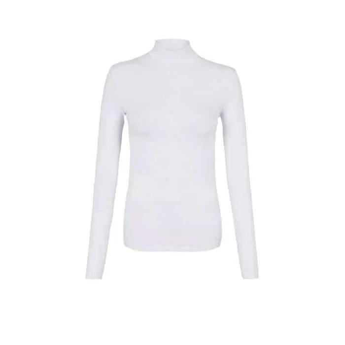 High Neck Cotton Body Top - White