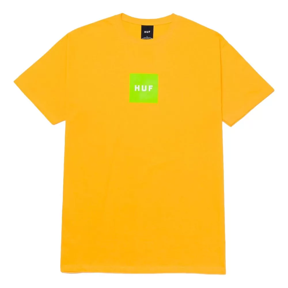 HUF ESSENTIALS BOX LOGO S/S TEE-LEMON YELLOW