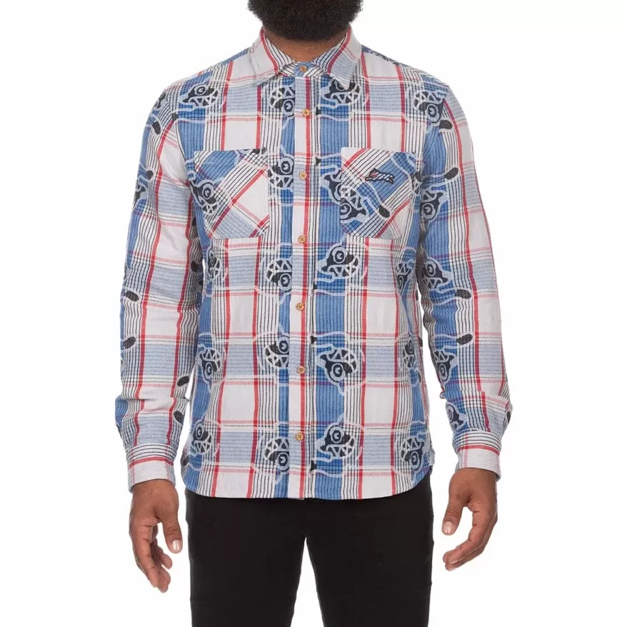 Ice Cream Harry Long Sleeve Woven Shirt (Strong Blue) 441-1600