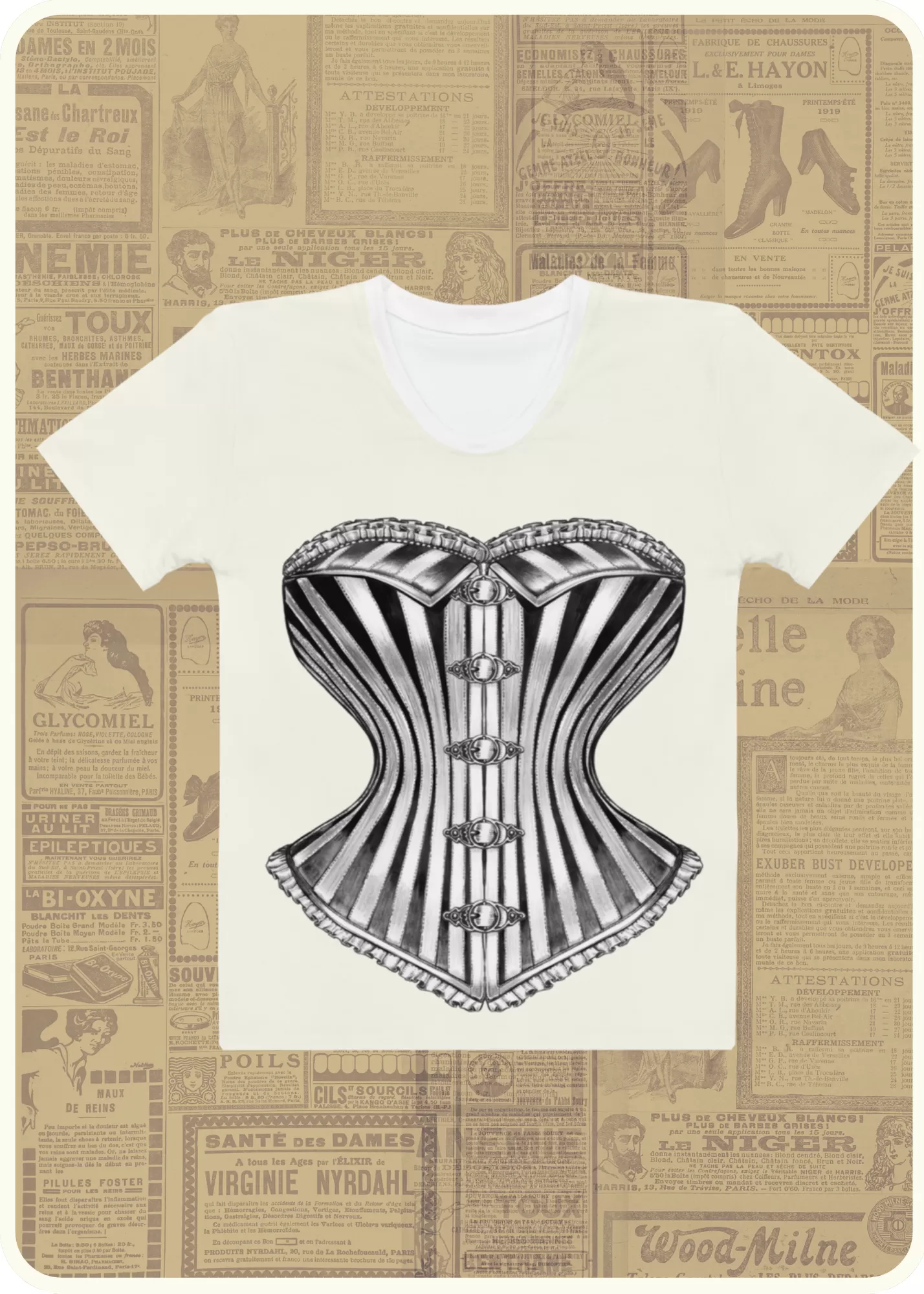 Ivory Corset Tshirt by fox savant