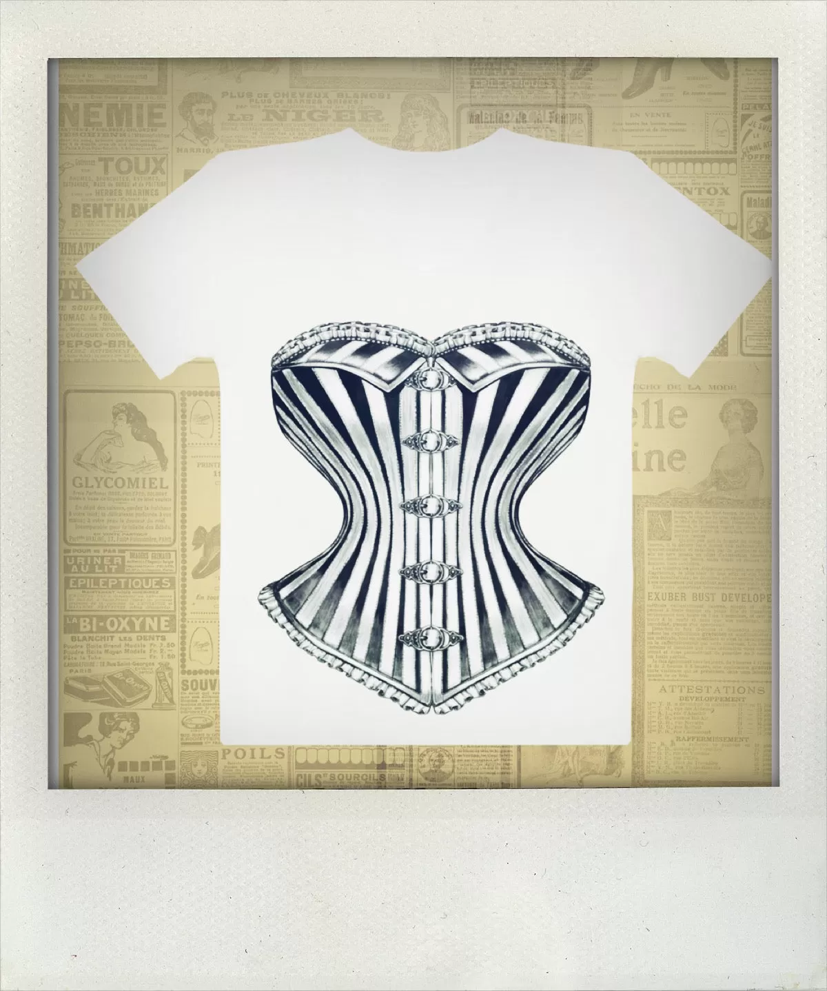 Ivory Corset Tshirt by fox savant