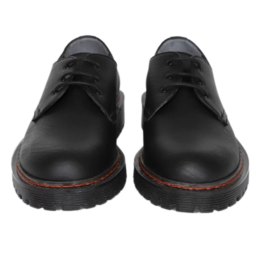 'James' vegan-leather Oxford shoe by Good Guys - black