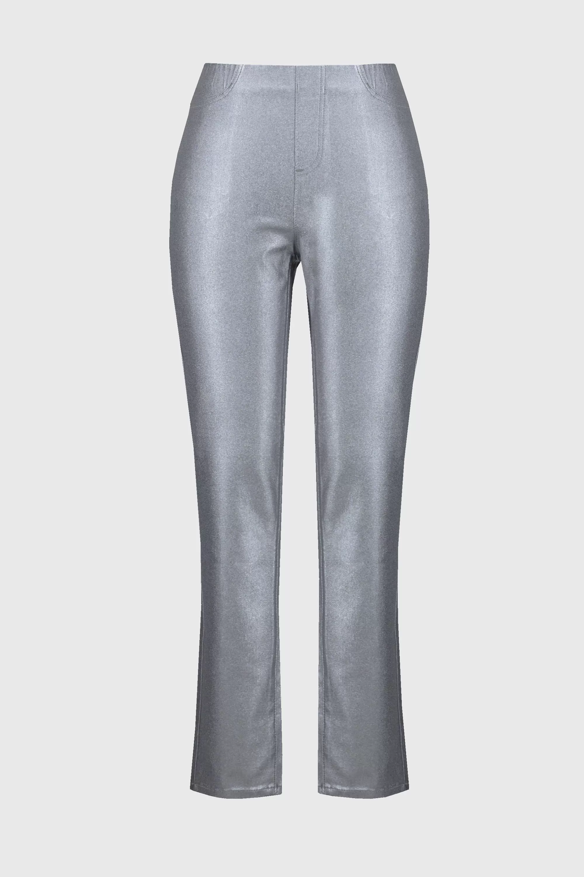 Joseph Ribkoff Metalic Coated Slim Leg Pants 244952 - Gunmetal