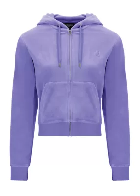 Juicy Couture Robertson Classic Velour Hoodie - Dahlia Purple