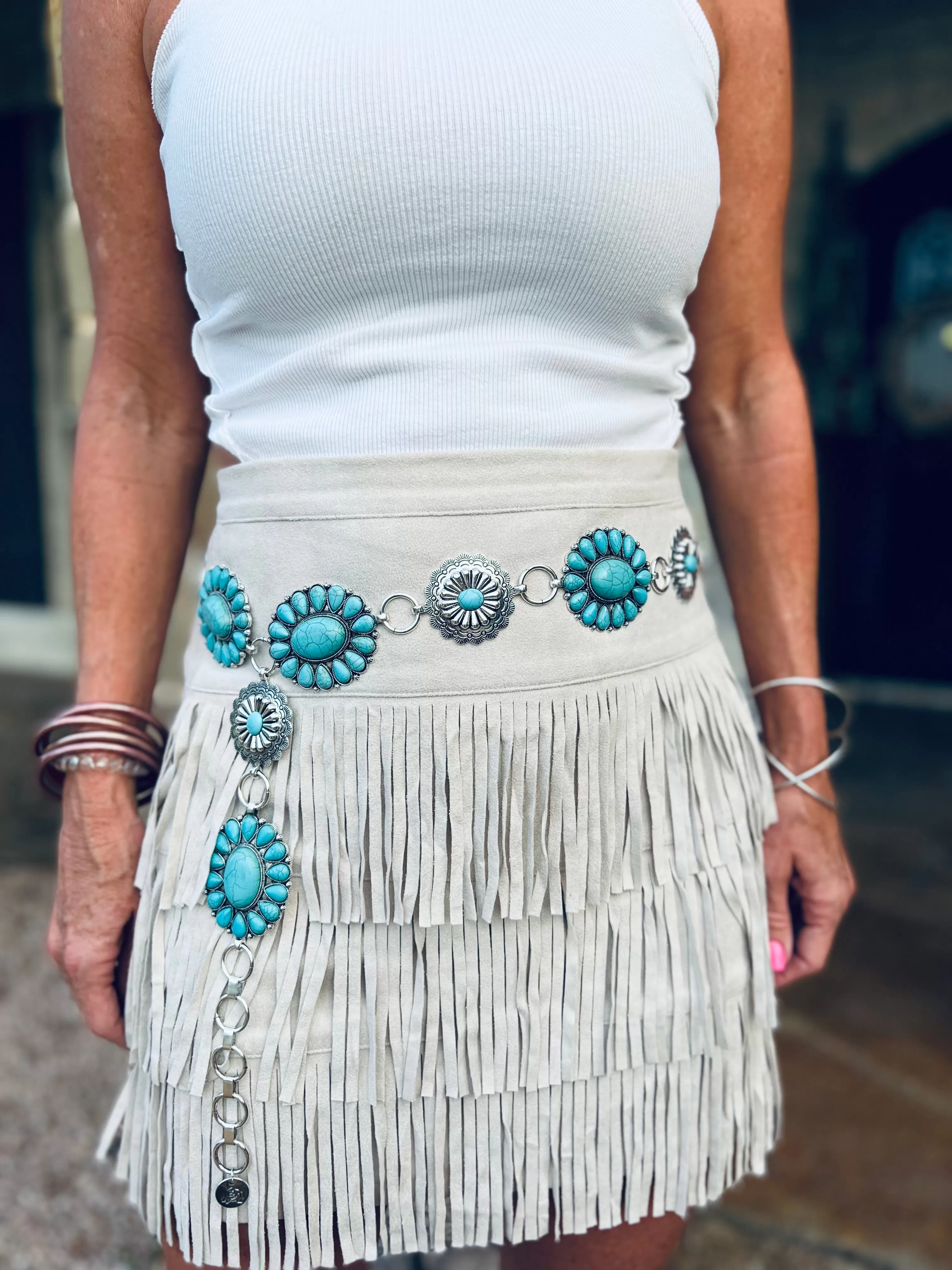 Kinda Ranchy Turquoise Concho Belt