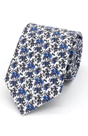 L A Smith Blue Delicate Floral Tie And Hank Set