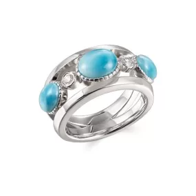 Larimar Moon Phase Cocktail Ring