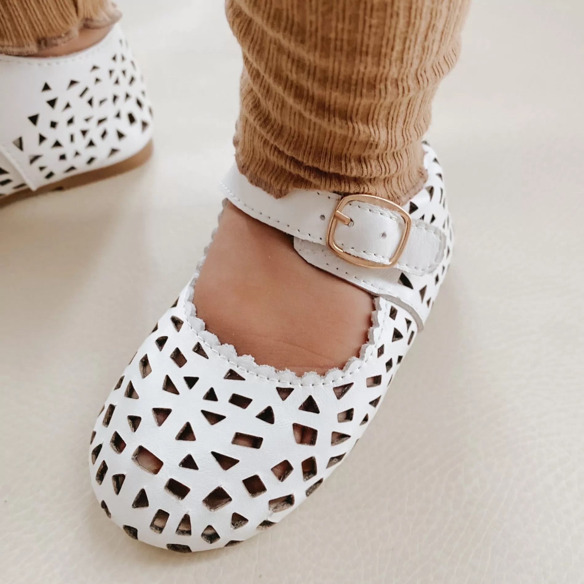 Leather Boho Mary Janes Cotton