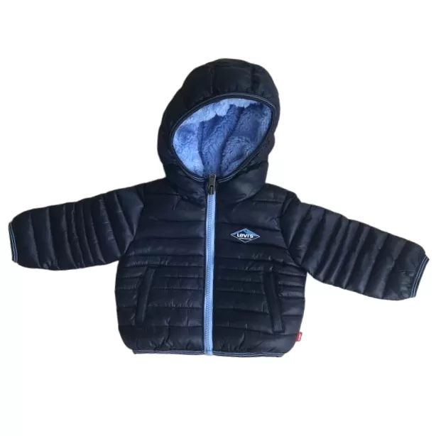 Levi's Kids Sherpa-lined boys' hooded down jacket 9EF434-C8D blue