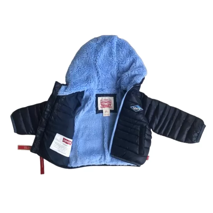 Levi's Kids Sherpa-lined boys' hooded down jacket 9EF434-C8D blue