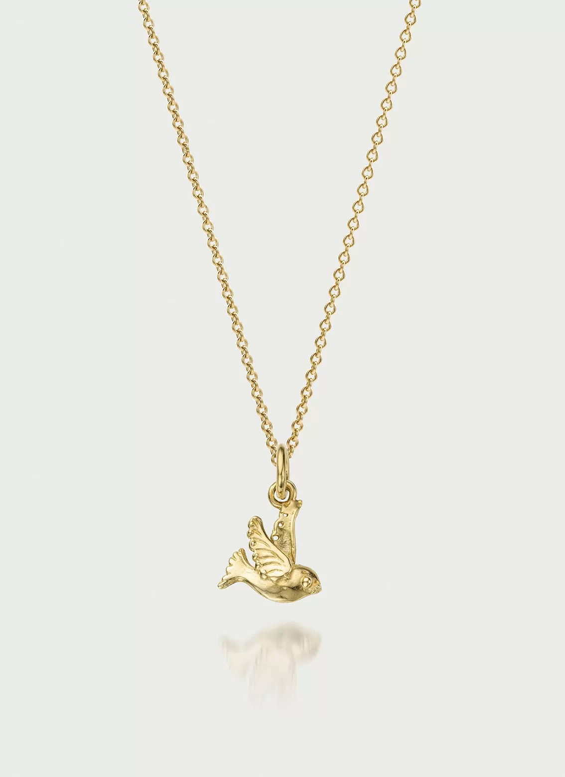 Little bird charm 14k gold