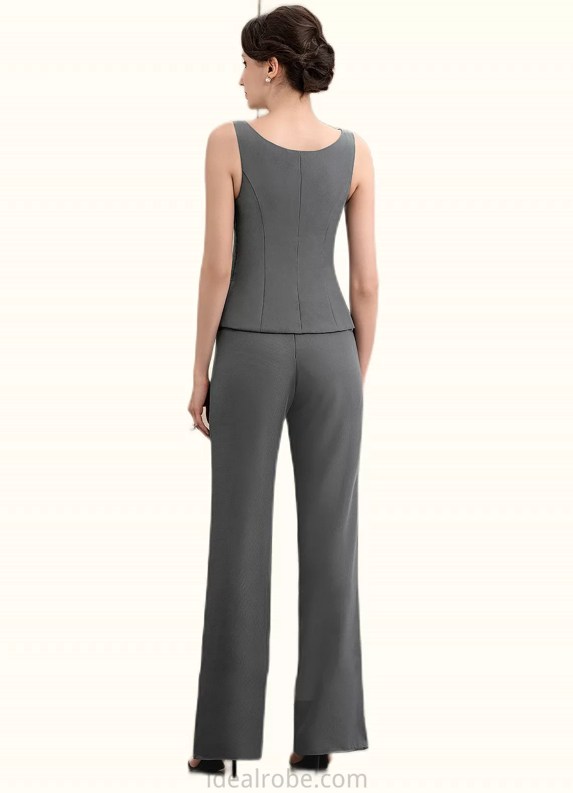 Lizbeth Jumpsuit/Pantsuit Scoop Neck Ankle-Length Chiffon Mother of the Bride Dress STK126P0014890