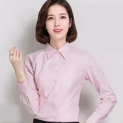 Long Sleeve Blouse Female Tops OL Basic Shirt Blouses