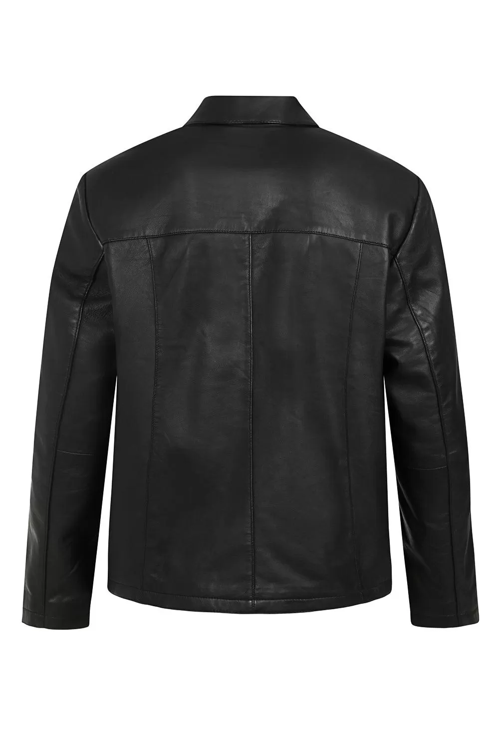 Men's Black Classic Real Leather Jacket for Every Occasion - 'ANDREW'