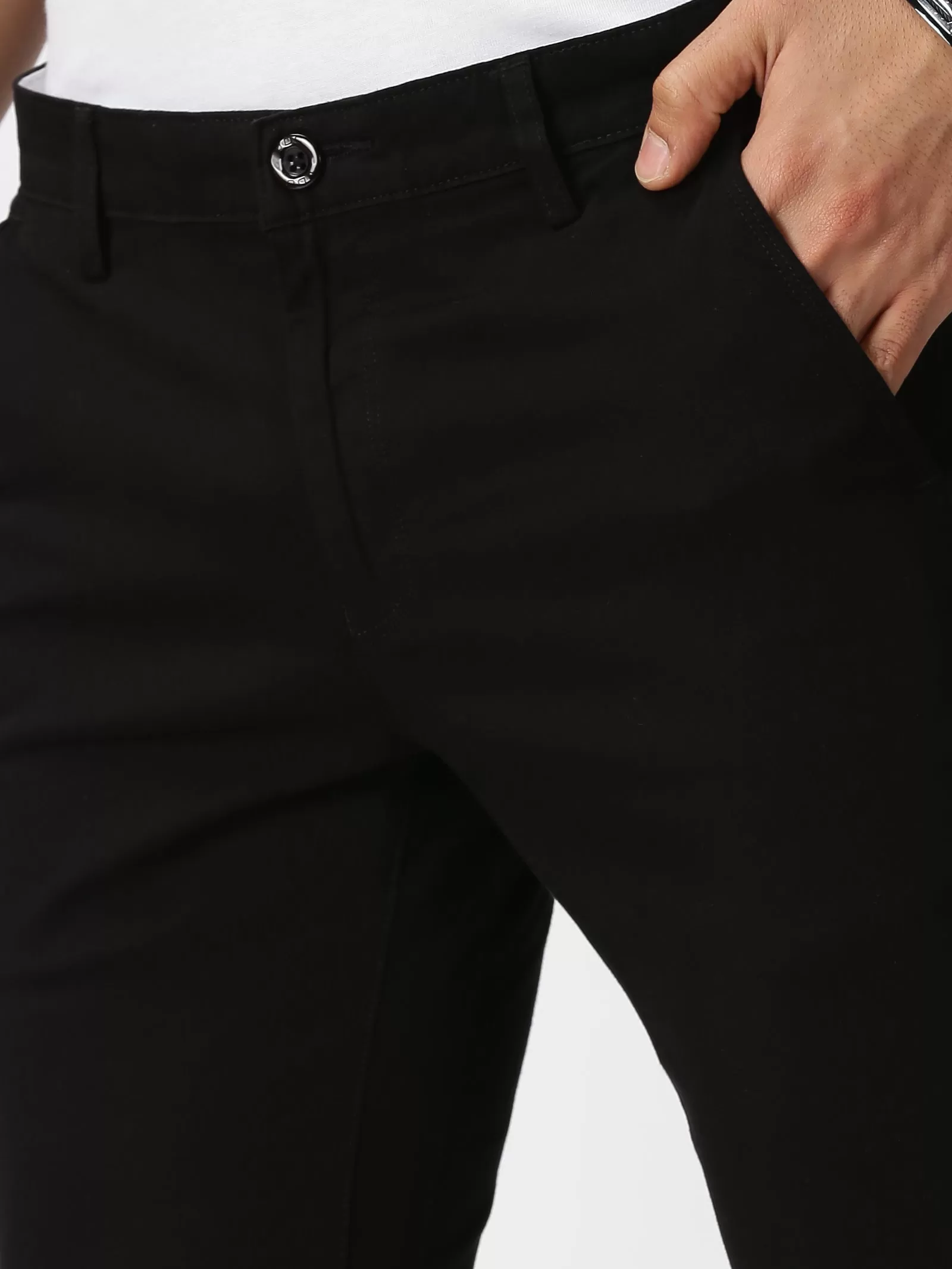 MEN'S BLACK SOLID JASON FIT TROUSER