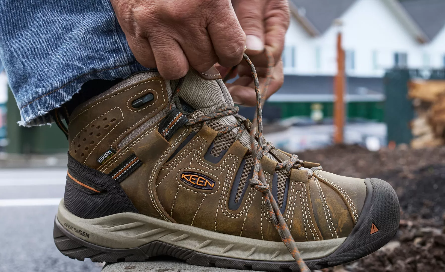 Men's Flint II Waterproof Mid (Soft Toe)  |  Black Olive/Brindle