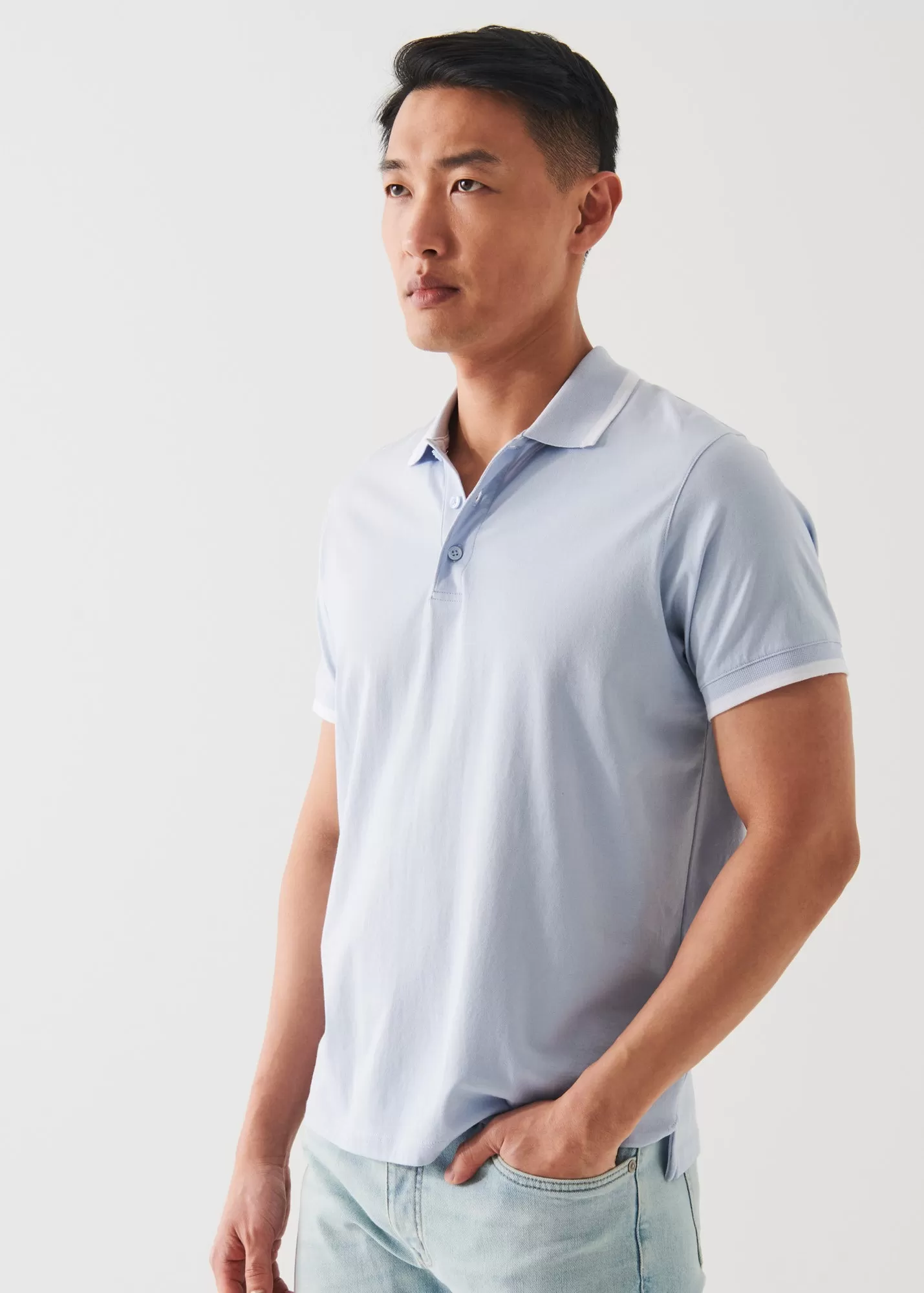 MERCERIZED PIMA COTTON TIPPED POLO