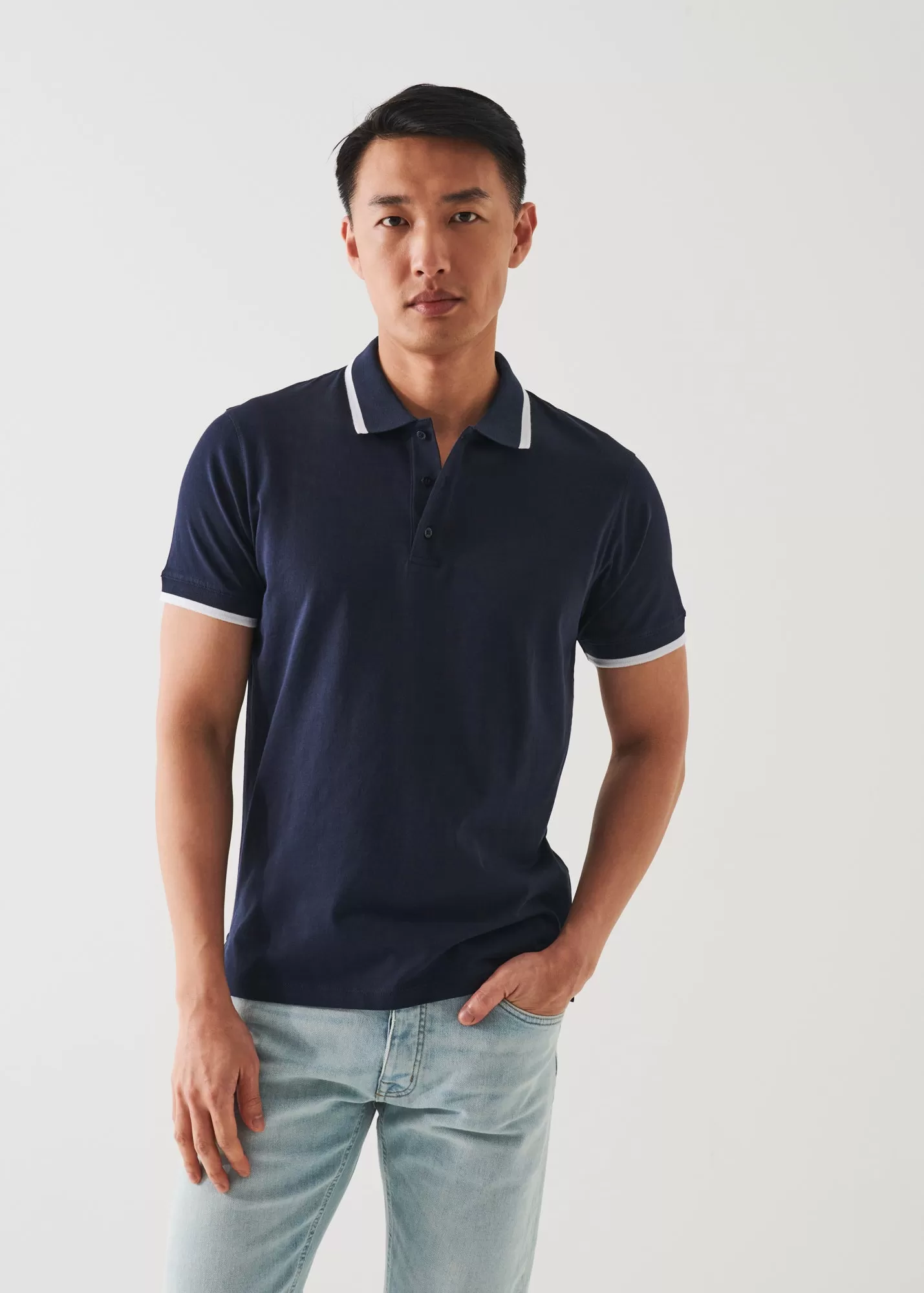 MERCERIZED PIMA COTTON TIPPED POLO