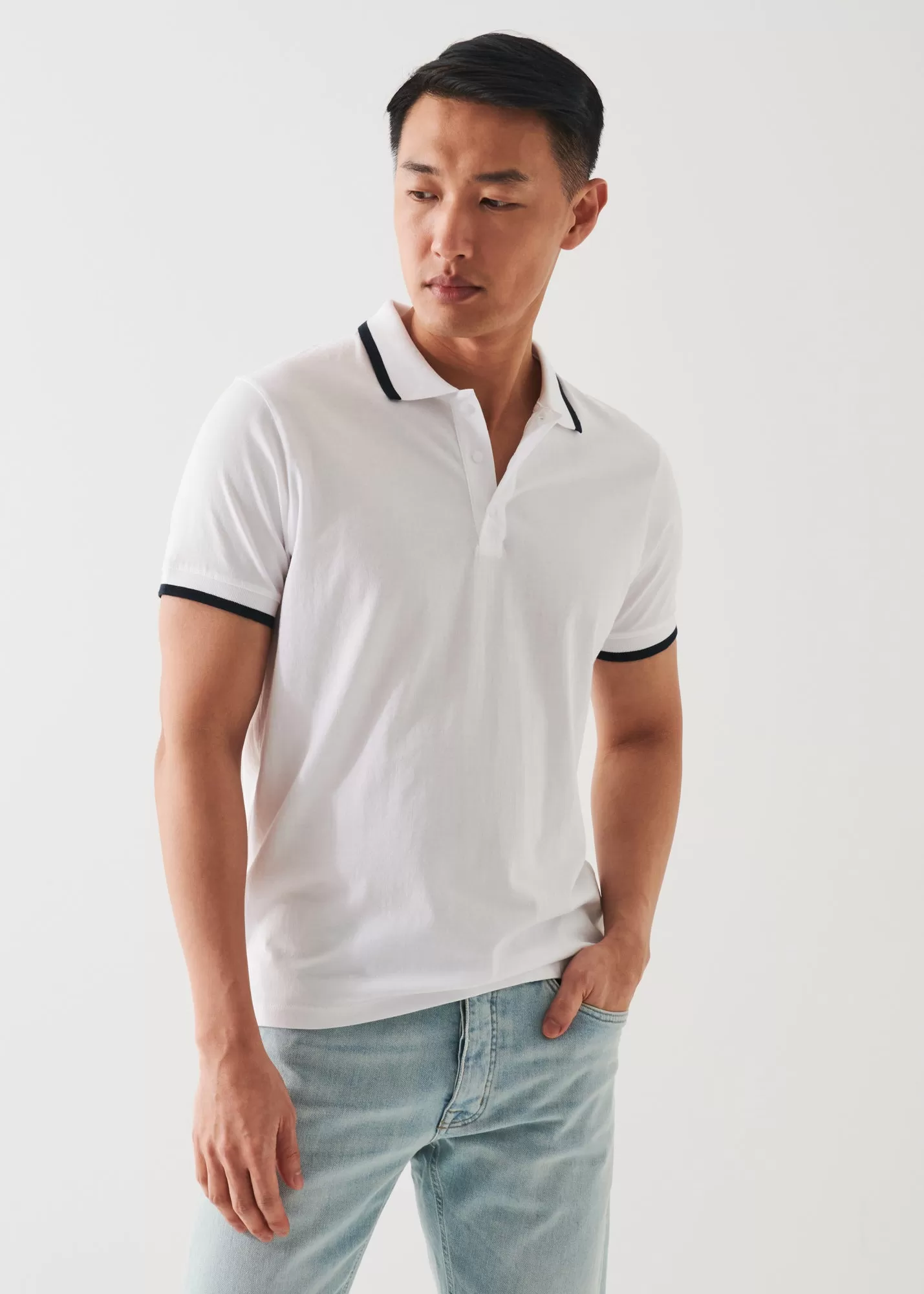 MERCERIZED PIMA COTTON TIPPED POLO