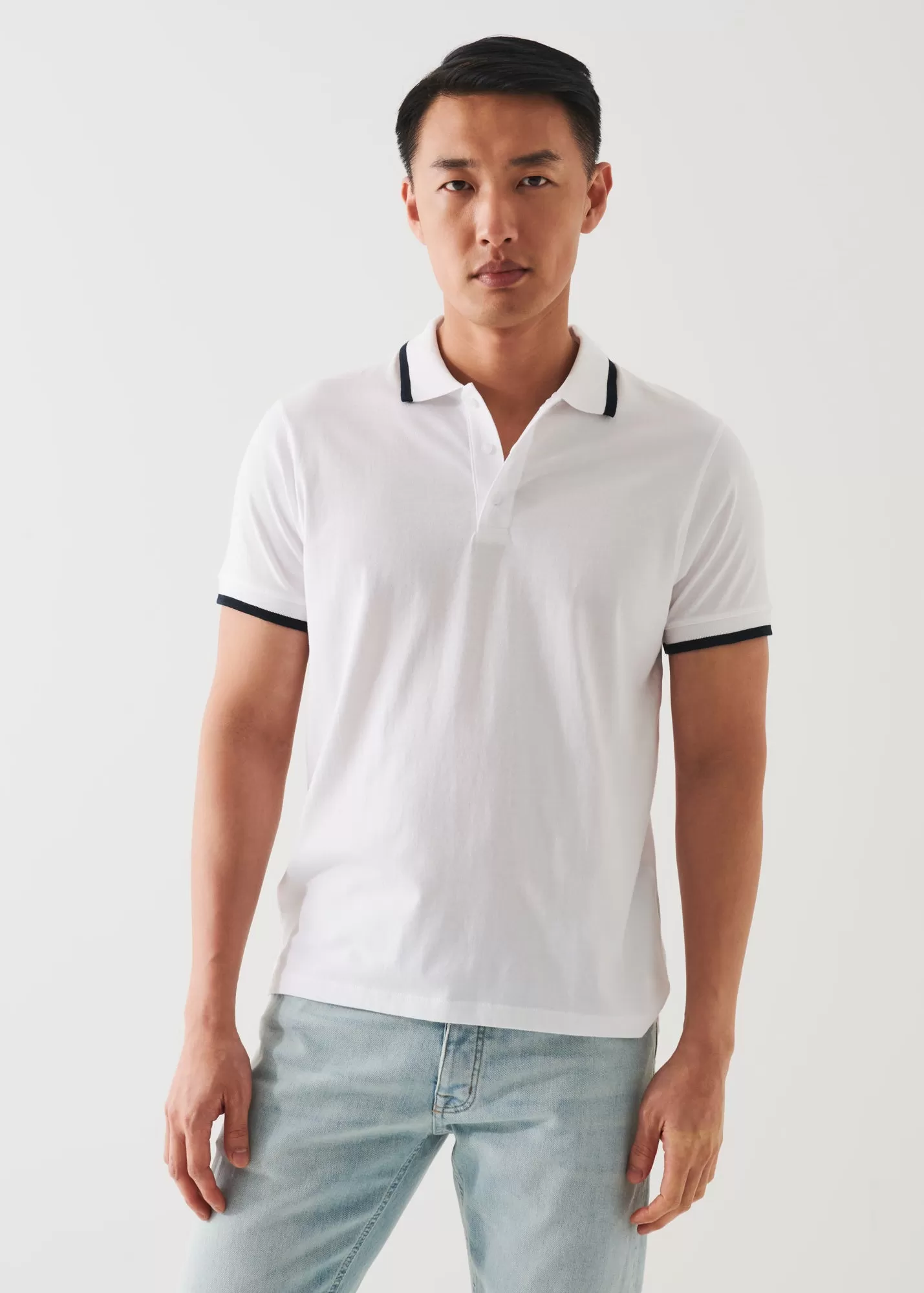 MERCERIZED PIMA COTTON TIPPED POLO