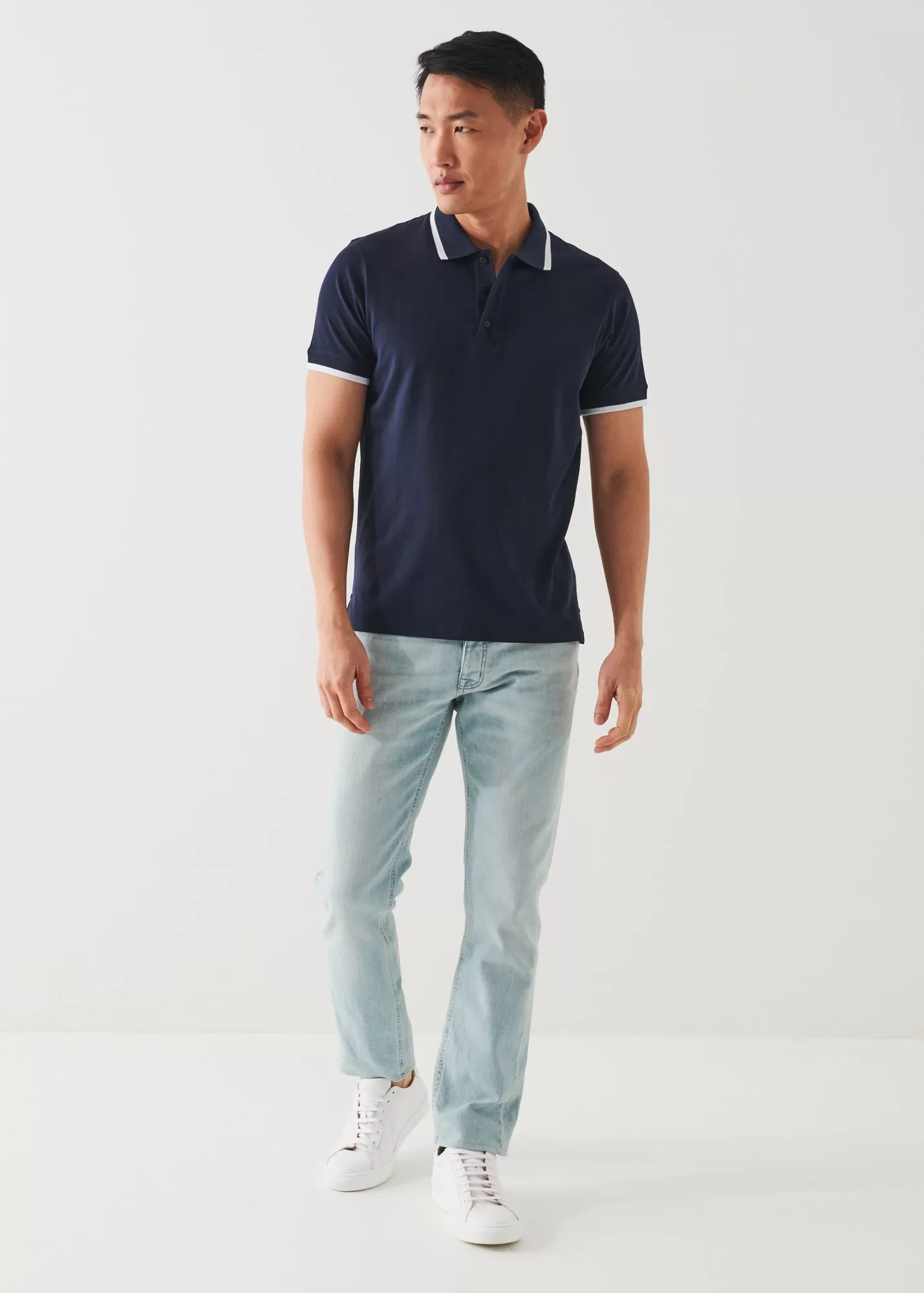 MERCERIZED PIMA COTTON TIPPED POLO