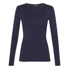 Navy Long Sleeve Cotton Body Top