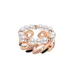 New Yorker Freshwater Pearl Duo Ring WR00103 | Mix&Match