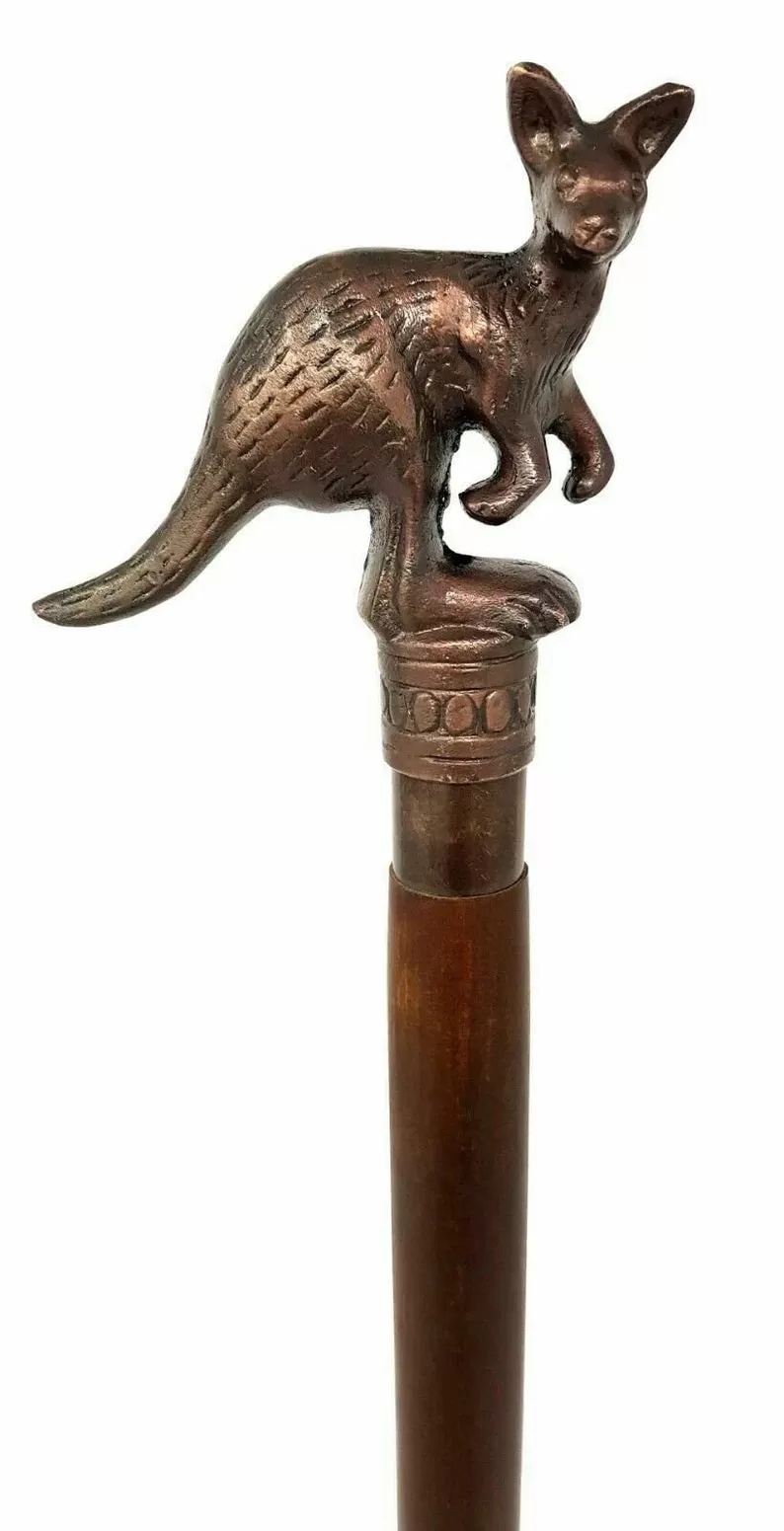 Newly Designed Kangaroo Handle Walking Wands, Wooden Cane