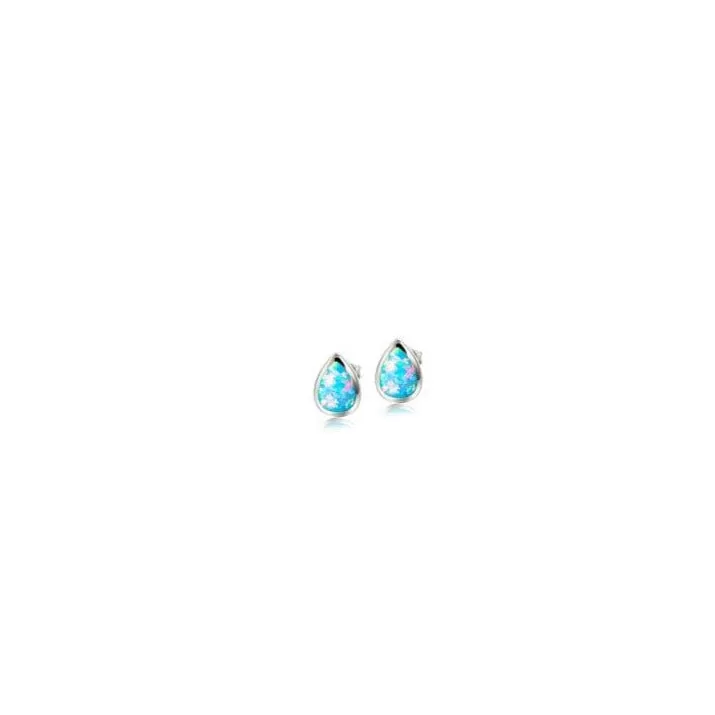 Opal Teardrop Stud Earrings