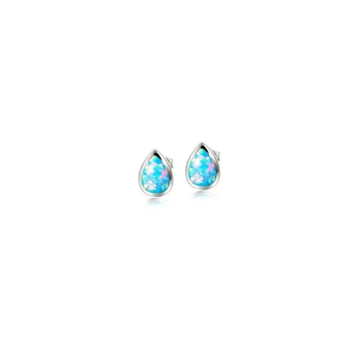 Opal Teardrop Stud Earrings