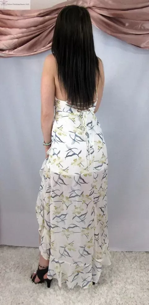 Open Back Floral Midi Dress